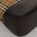 BURBERRY Nova Check Shoulder Bag Canvas Beige Brown gold Auth 116812-9