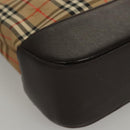 BURBERRY Nova Check Shoulder Bag Canvas Beige Brown gold Auth 116812-16