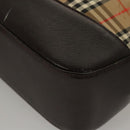 BURBERRY Nova Check Shoulder Bag Canvas Beige Brown gold Auth 116812-17