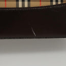 BURBERRY Nova Check Shoulder Bag Canvas Beige Brown gold Auth 116812-3