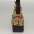BURBERRY Nova Check Shoulder Bag Canvas Beige Brown gold Auth 116812-4