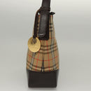 BURBERRY Nova Check Shoulder Bag Canvas Beige Brown gold Auth 116812-5