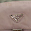 PRADA Shoulder Bag Nylon Pink Gray Silver Auth 116830-18