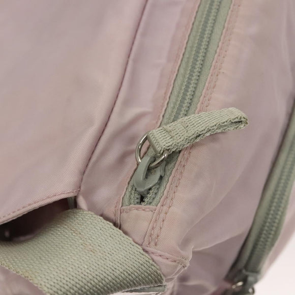 PRADA Shoulder Bag Nylon Pink Gray Silver Auth 116830