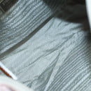 PRADA Shoulder Bag Nylon Pink Gray Silver Auth 116830-11