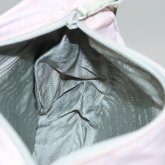 PRADA Shoulder Bag Nylon Pink Gray Silver Auth 116830
