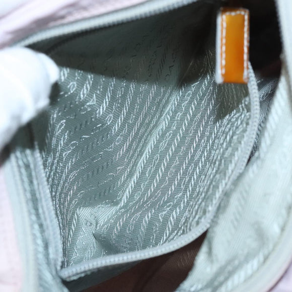 PRADA Shoulder Bag Nylon Pink Gray Silver Auth 116830