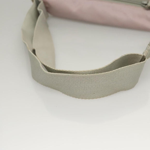 PRADA Shoulder Bag Nylon Pink Gray Silver Auth 116830
