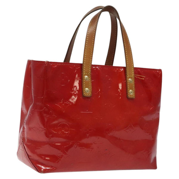 LOUIS VUITTON Monogram Vernis Reade PM Hand Bag Red Rouge M91088 LV Auth 116831