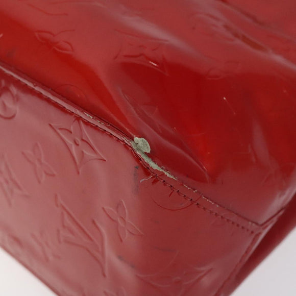 LOUIS VUITTON Monogram Vernis Reade PM Hand Bag Red Rouge M91088 LV Auth 116831