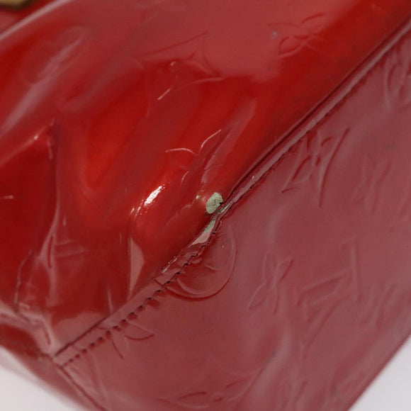 LOUIS VUITTON Monogram Vernis Reade PM Hand Bag Red Rouge M91088 LV Auth 116831
