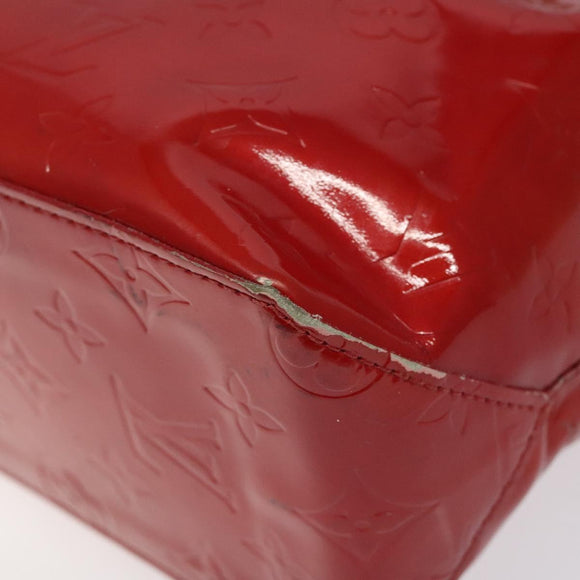 LOUIS VUITTON Monogram Vernis Reade PM Hand Bag Red Rouge M91088 LV Auth 116831