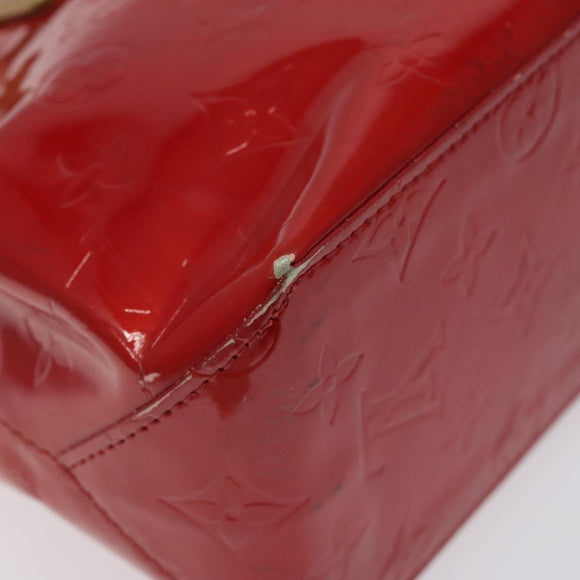 LOUIS VUITTON Monogram Vernis Reade PM Hand Bag Red Rouge M91088 LV Auth 116831