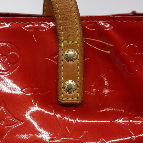 LOUIS VUITTON Monogram Vernis Reade PM Hand Bag Red Rouge M91088 LV Auth 116831