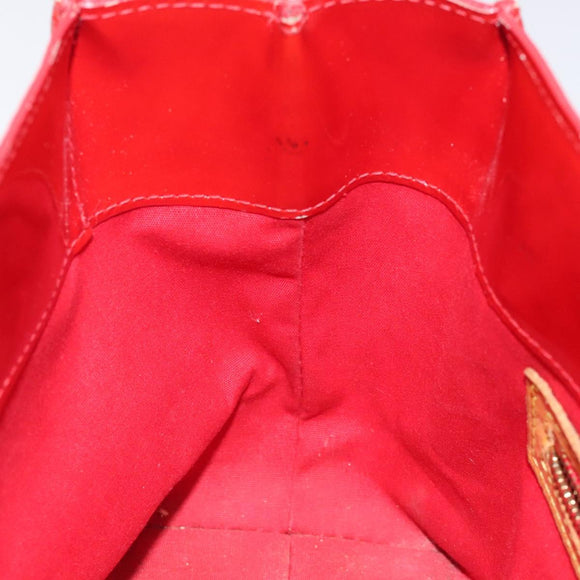LOUIS VUITTON Monogram Vernis Reade PM Hand Bag Red Rouge M91088 LV Auth 116831