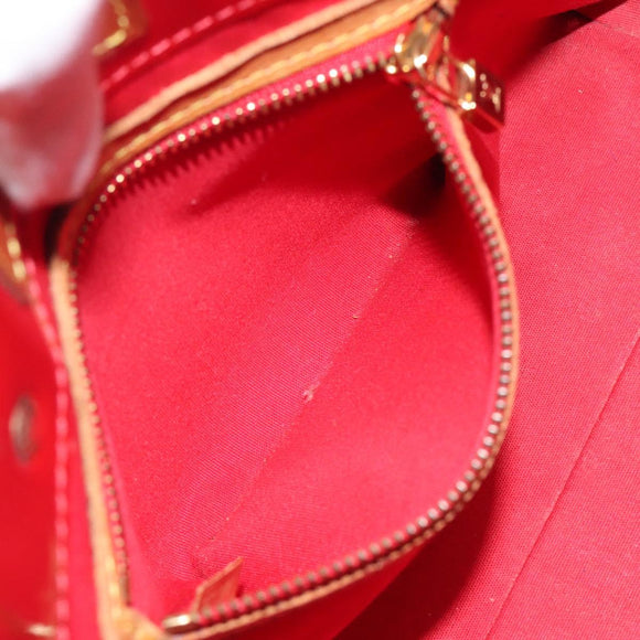 LOUIS VUITTON Monogram Vernis Reade PM Hand Bag Red Rouge M91088 LV Auth 116831