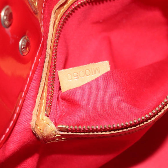 LOUIS VUITTON Monogram Vernis Reade PM Hand Bag Red Rouge M91088 LV Auth 116831