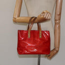 LOUIS VUITTON Monogram Vernis Reade PM Hand Bag Red Rouge M91088 LV Auth 116831-21