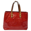 LOUIS VUITTON Monogram Vernis Reade PM Hand Bag Red Rouge M91088 LV Auth 116831-2