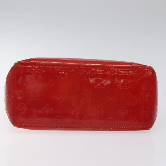 LOUIS VUITTON Monogram Vernis Reade PM Hand Bag Red Rouge M91088 LV Auth 116831