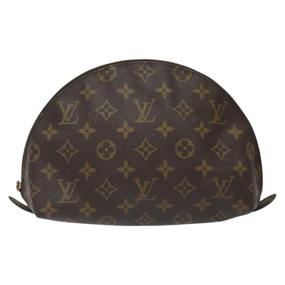 LOUIS VUITTON Monogram Trousse Demi Ronde Cosmetic Pouch M47520 LV Auth 116838
