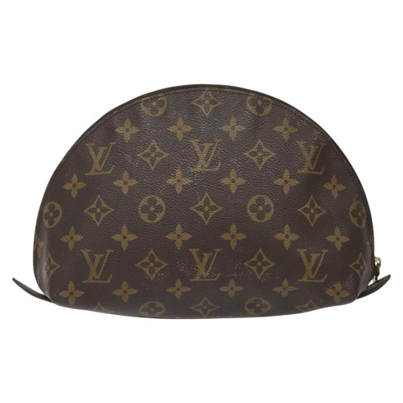 LOUIS VUITTON Monogram Trousse Demi Ronde Cosmetic Pouch M47520 LV Auth 116838