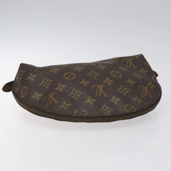 LOUIS VUITTON Monogram Trousse Demi Ronde Cosmetic Pouch M47520 LV Auth 116838