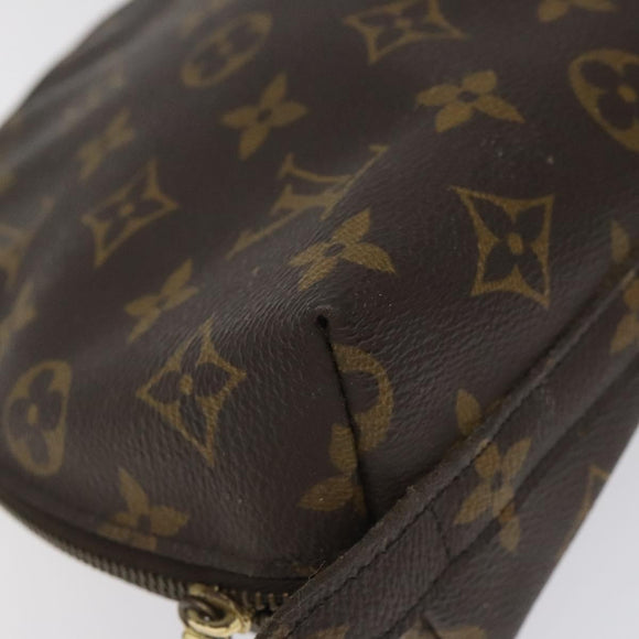LOUIS VUITTON Monogram Trousse Demi Ronde Cosmetic Pouch M47520 LV Auth 116838