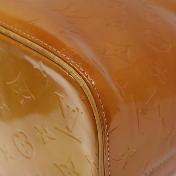 LOUIS VUITTON Monogram Vernis Houston Hand Bag Beige M91004 LV Auth 116856