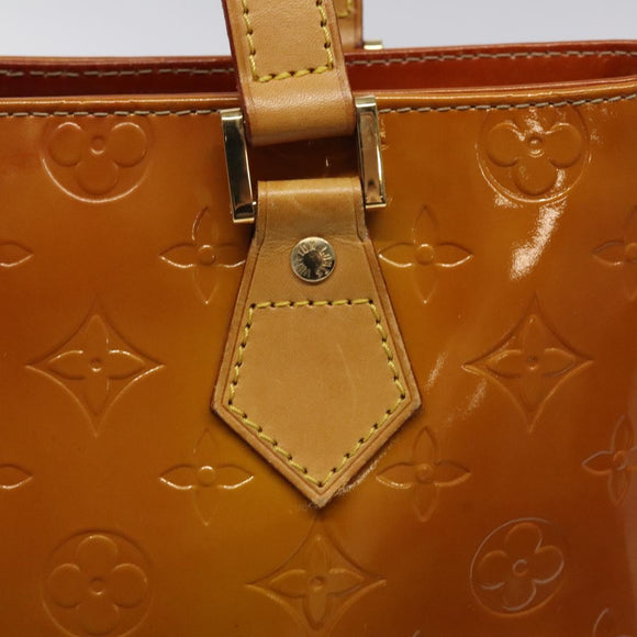 LOUIS VUITTON Monogram Vernis Houston Hand Bag Beige M91004 LV Auth 116856