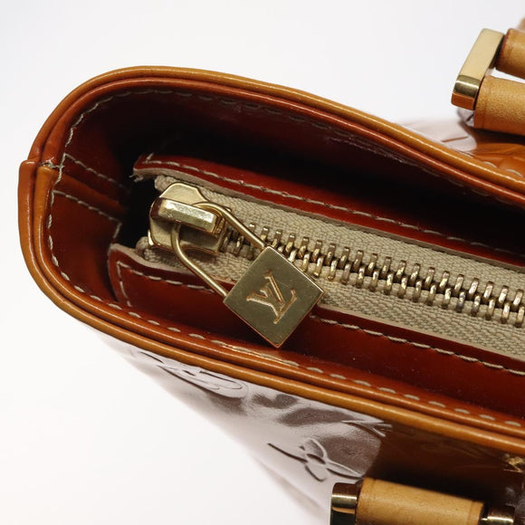 LOUIS VUITTON Monogram Vernis Houston Hand Bag Beige M91004 LV Auth 116856