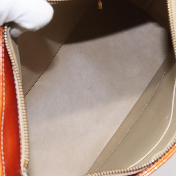 LOUIS VUITTON Monogram Vernis Houston Hand Bag Beige M91004 LV Auth 116856