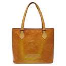 LOUIS VUITTON Monogram Vernis Houston Hand Bag Beige M91004 LV Auth 116856-13