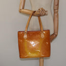 LOUIS VUITTON Monogram Vernis Houston Hand Bag Beige M91004 LV Auth 116856-23