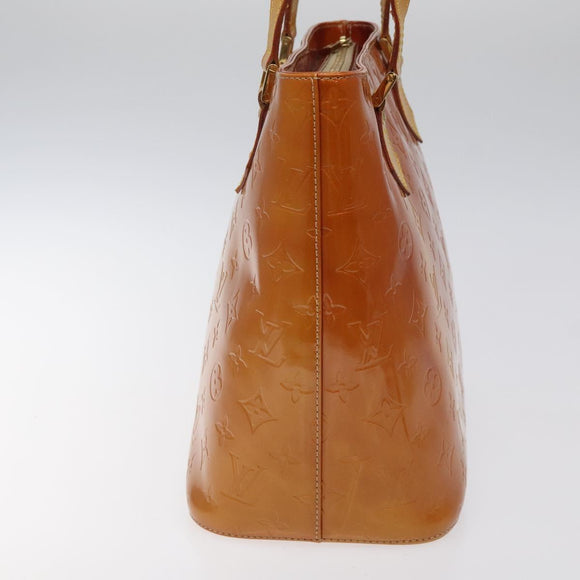 LOUIS VUITTON Monogram Vernis Houston Hand Bag Beige M91004 LV Auth 116856