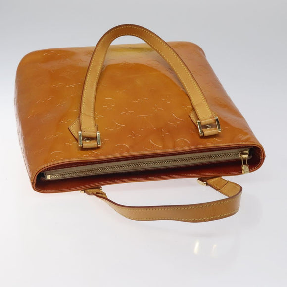 LOUIS VUITTON Monogram Vernis Houston Hand Bag Beige M91004 LV Auth 116856