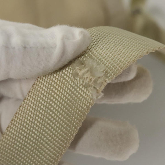 PRADA Backpack Nylon Cream Silver Auth 116860