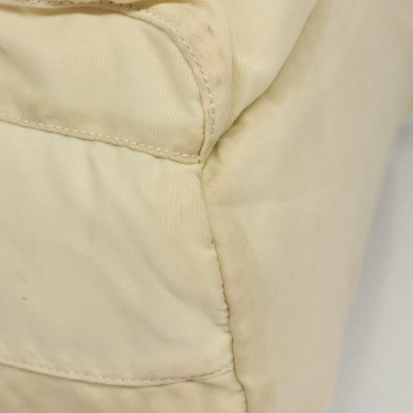 PRADA Backpack Nylon Cream Silver Auth 116860