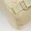 PRADA Backpack Nylon Cream Silver Auth 116860-21