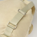 PRADA Backpack Nylon Cream Silver Auth 116860-22