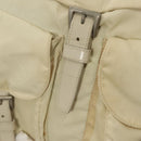 PRADA Backpack Nylon Cream Silver Auth 116860-24
