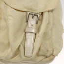 PRADA Backpack Nylon Cream Silver Auth 116860-26