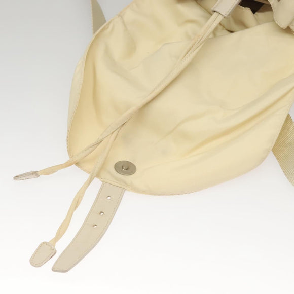PRADA Backpack Nylon Cream Silver Auth 116860