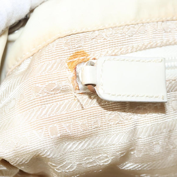 PRADA Backpack Nylon Cream Silver Auth 116860