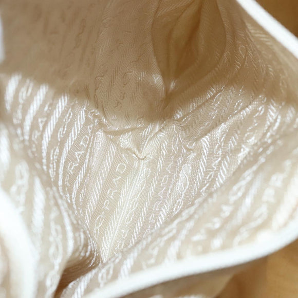 PRADA Backpack Nylon Cream Silver Auth 116860