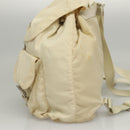 PRADA Backpack Nylon Cream Silver Auth 116860-3