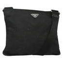 PRADA Shoulder Bag Nylon Black Silver Auth 116863-1