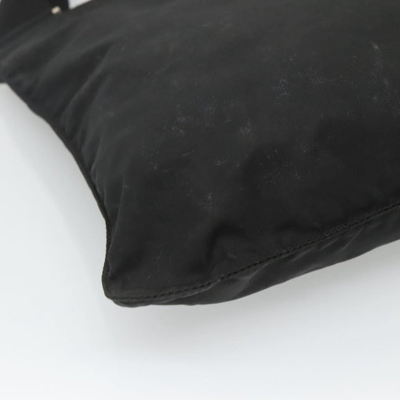 PRADA Shoulder Bag Nylon Black Silver Auth 116863