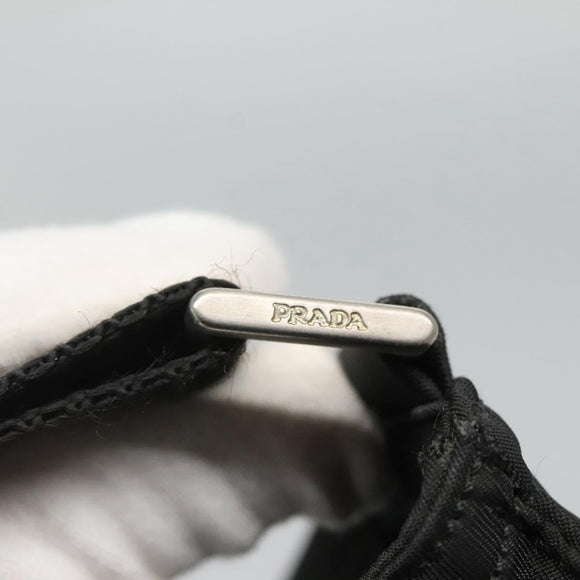 PRADA Shoulder Bag Nylon Black Silver Auth 116863