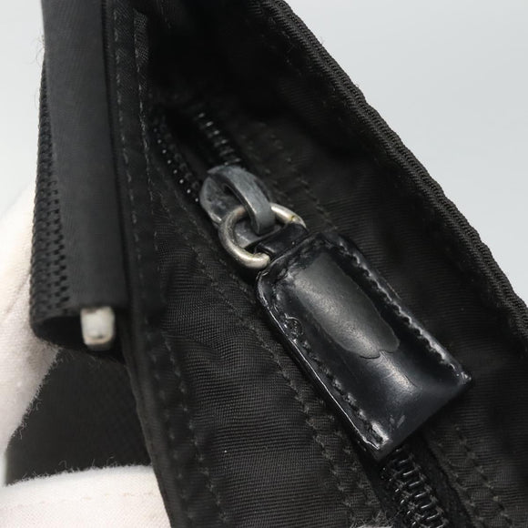 PRADA Shoulder Bag Nylon Black Silver Auth 116863